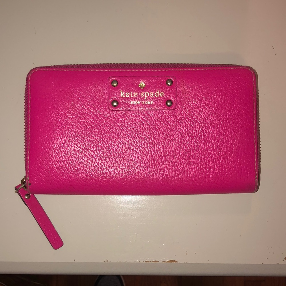 Kate Spade pink accordion wallet